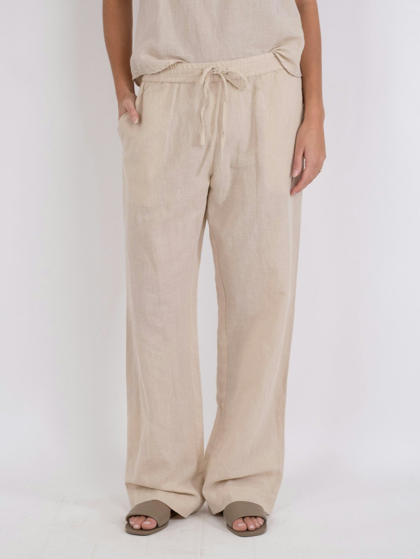 Sonar Linnen Pants Sand - Neo Noir